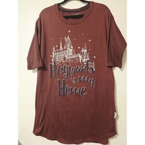 Hogwarts Is My Home Tunic Dress Nightgown Stretch L Harry Potter Christmas Fan